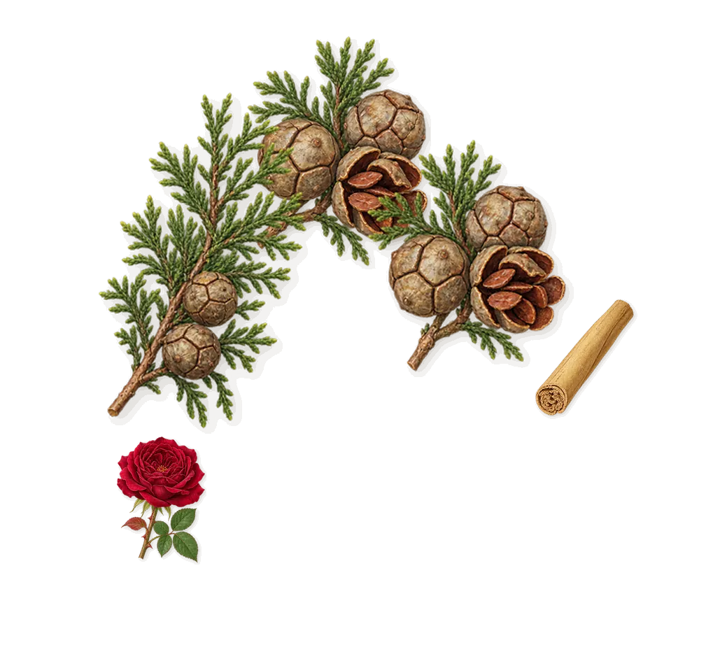 Invictus Elixir Parfum Elixir, as it settles: Cypress, Cinnamon, Geraniol (rose)