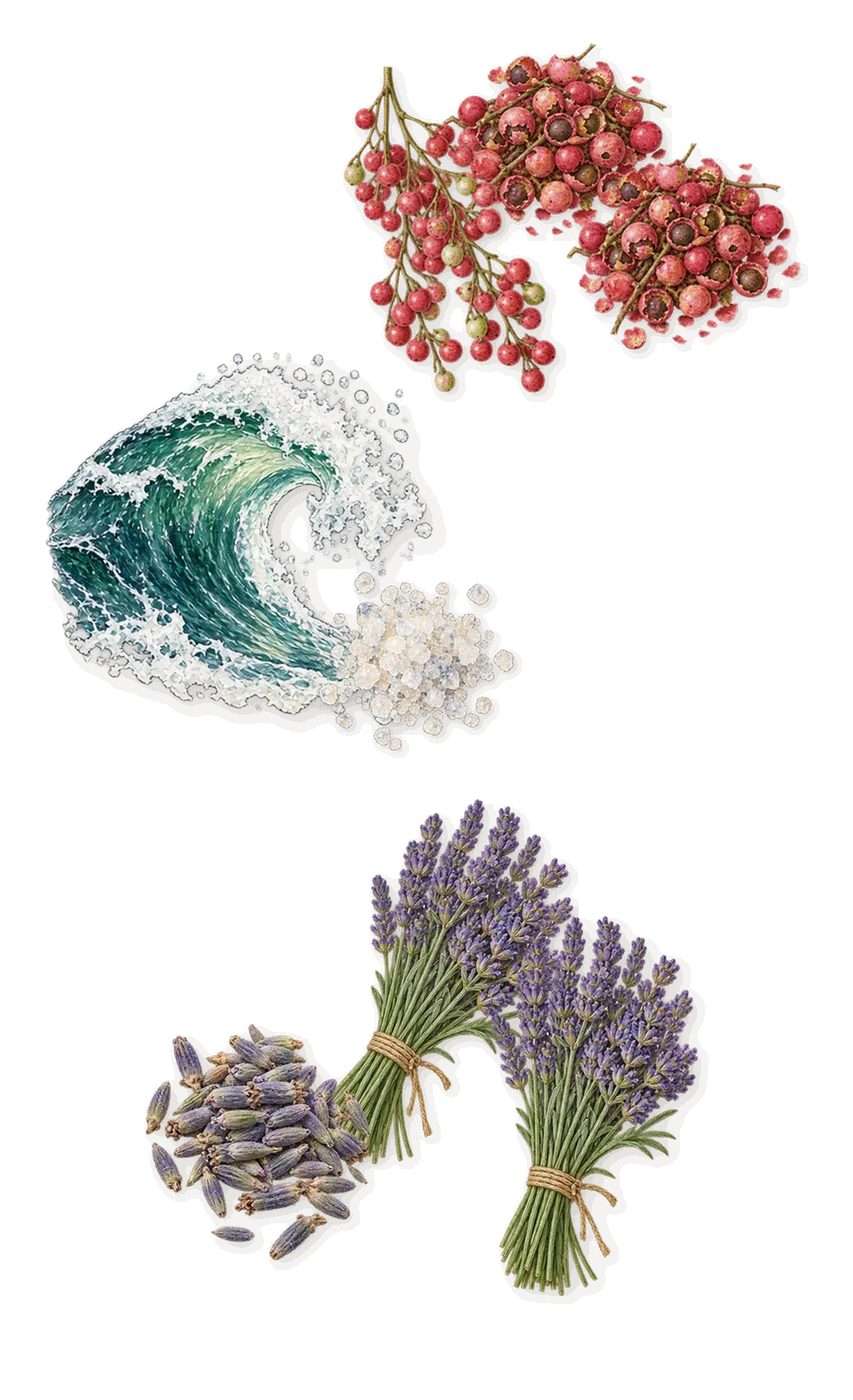 Invictus, when you spray it: Lavender, Pink pepper, Marine haze