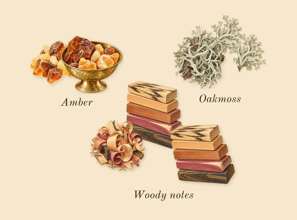 Hawas Black, dry-down: Oakmoss, Woody notes, Amber