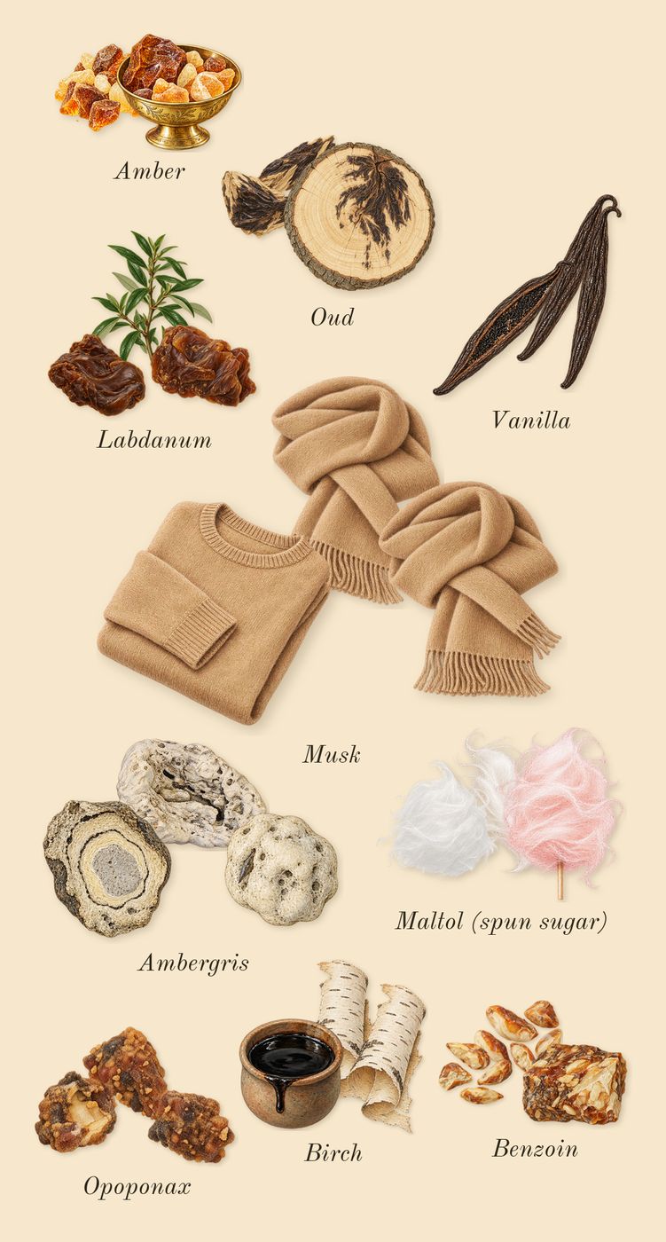 Terra, dry-down: Vanilla, Benzoin, Amber, Oud, Opoponax, Birch, Ambergris, Maltol (spun sugar), Labdanum, Musk