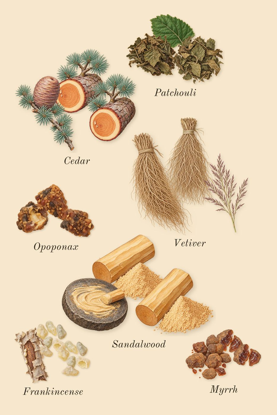 Reflection 45 Man, dry-down: Vetiver, Patchouli, Sandalwood, Cedar, Myrrh, Frankincense, Opoponax