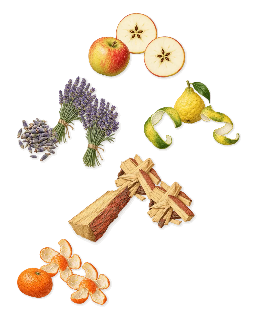 Lovely, when you spray it: Mandarin, Bergamot, Rosewood, Lavender, Apple