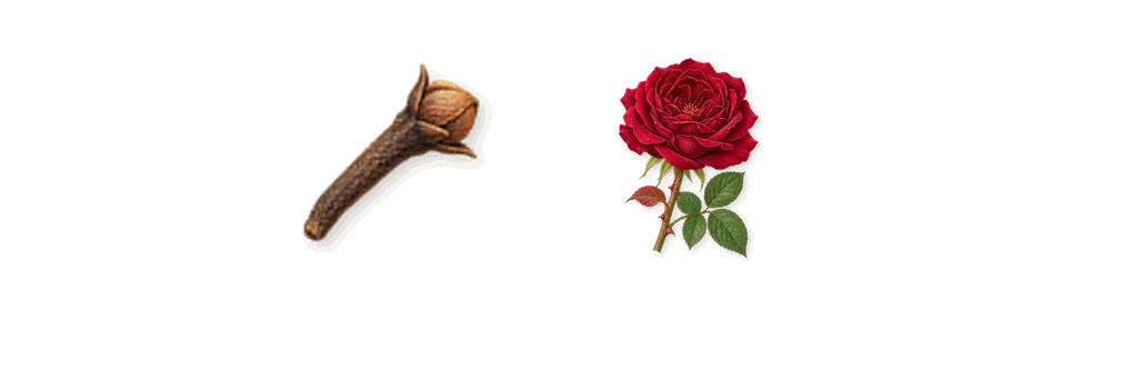 L'Orpheline, as it settles: Clove, Citronellol (rose)