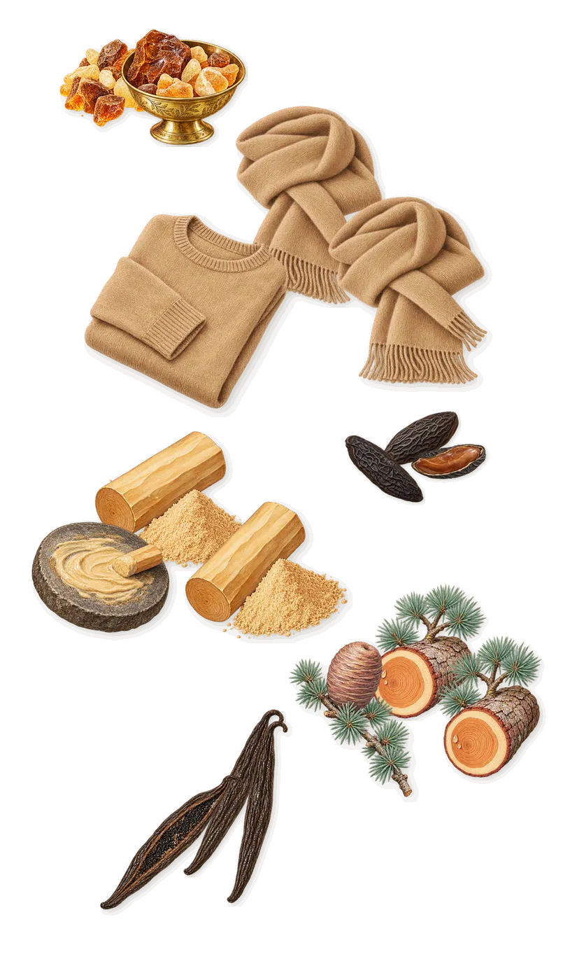 Heal the Way, what stays: Vanilla, Musk, Amber, Cedar, Sandalwood, Tonka