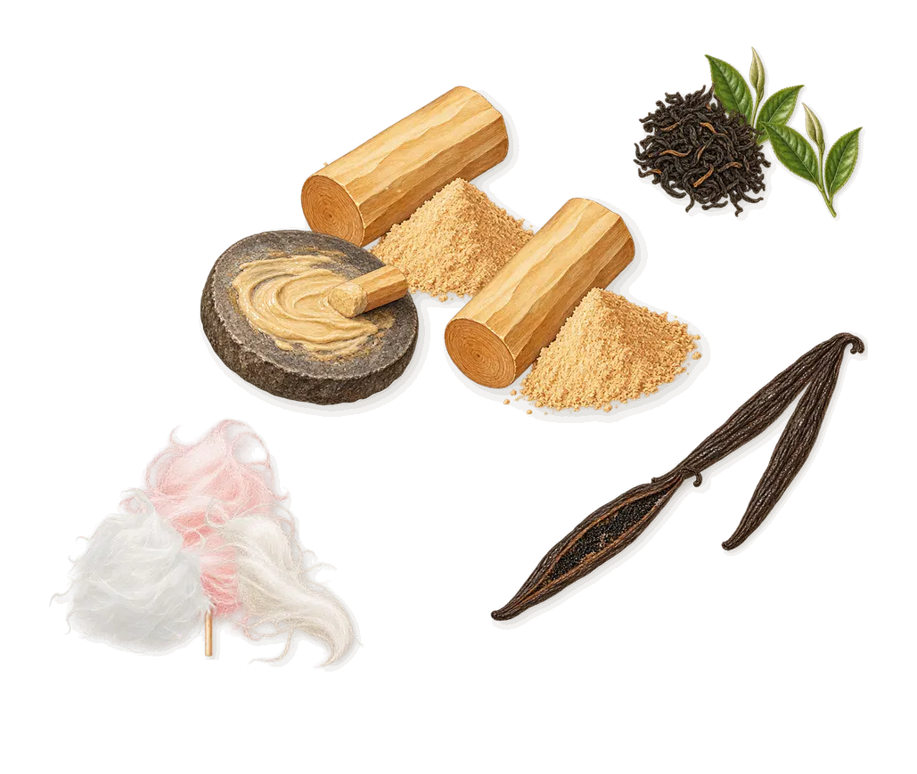 Match Made In Heaven, what stays: Vanilla (vanillin), Powdered sugar, Sandalwood, Tea