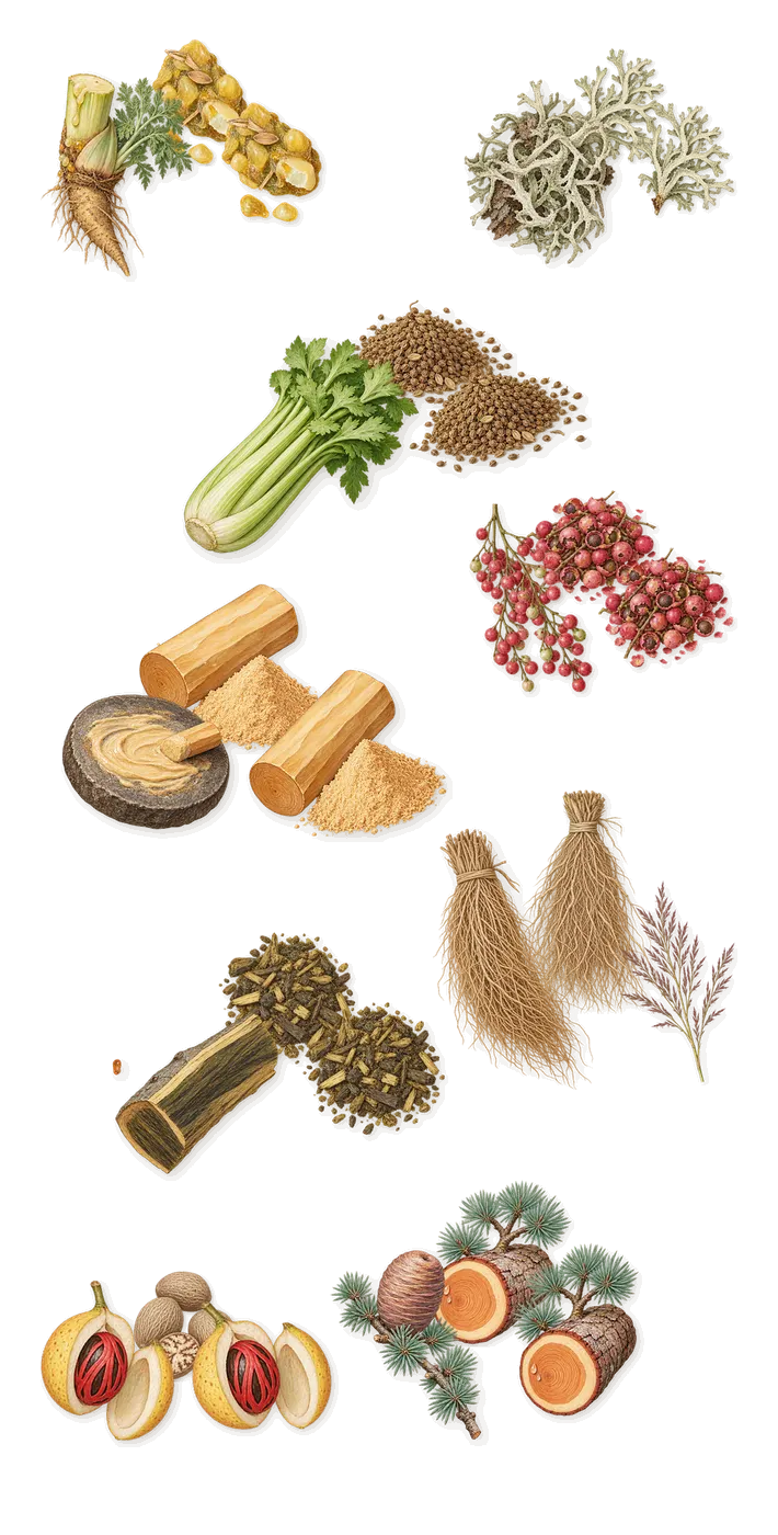 Basso, what stays: Sandalwood, Vetiver, Celery, Pink pepper, Galbanum, Nutmeg, Guaiacwood, Oakmoss, Cedar