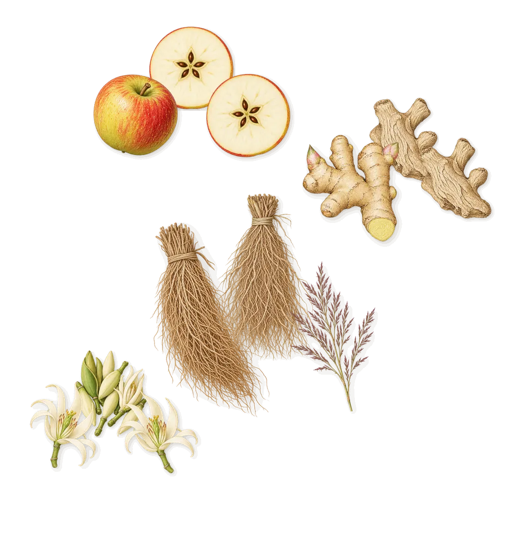 Mezzo, as it settles: Apple, Vetiver, Ginger, Magnolia