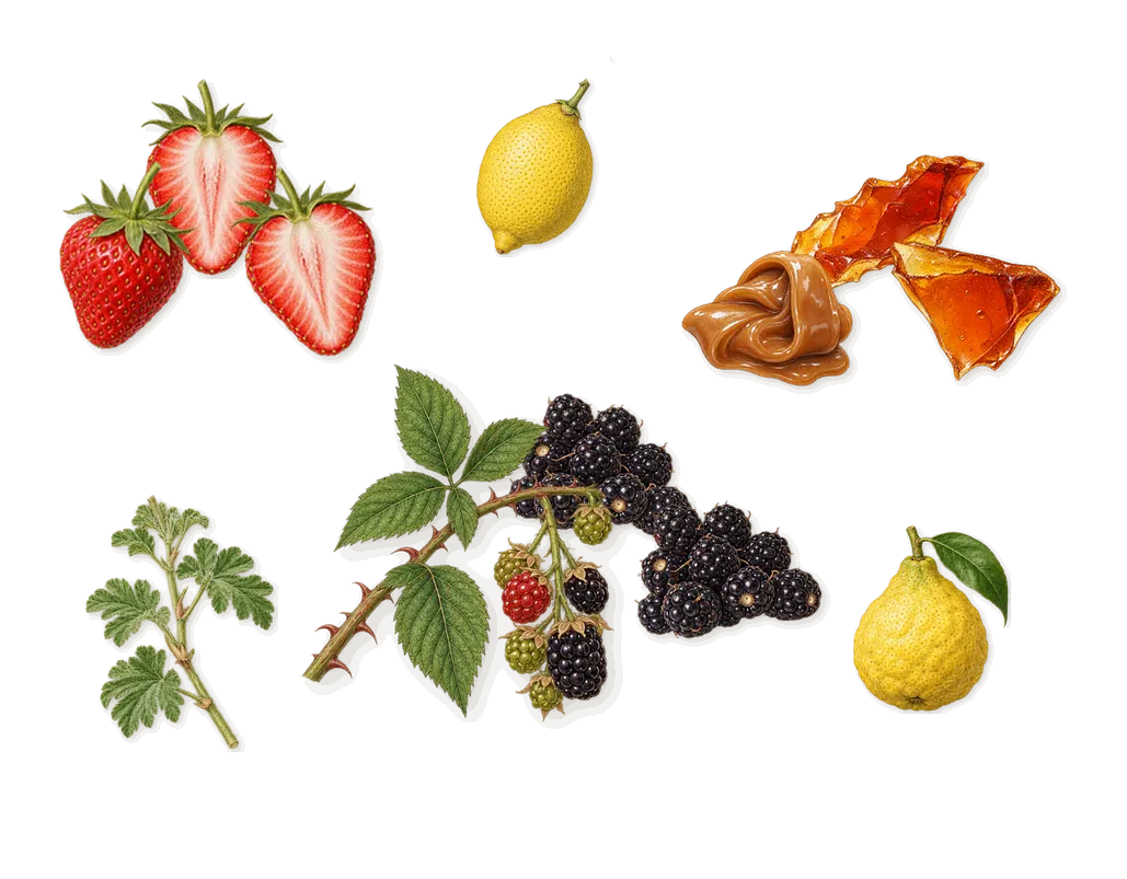 Venom Incarnat, when you spray it: Blackberry, Strawberry, Caramel, Bergamot, Lemon, Geranium