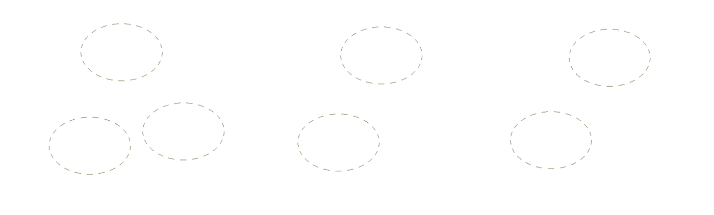 Sandía Cocktail’s scent picture, a draft; dashed outlines where nothing is drawn yet
