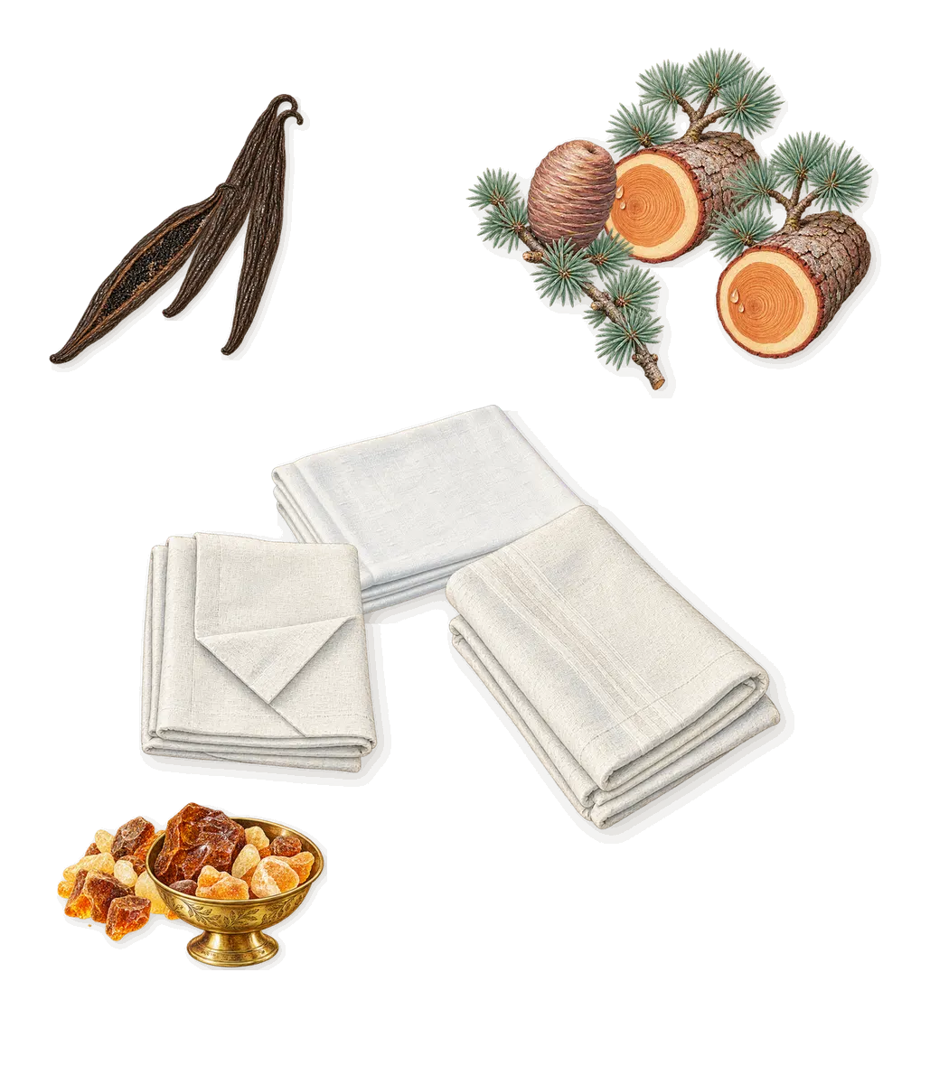 Secret, what stays: Amber, Cedar, White musk, Vanilla