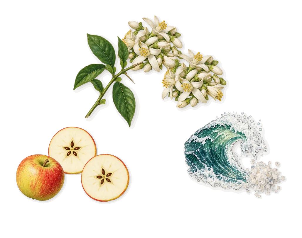 Star Chaser, when you spray it: Marine notes, Neroli, Apple