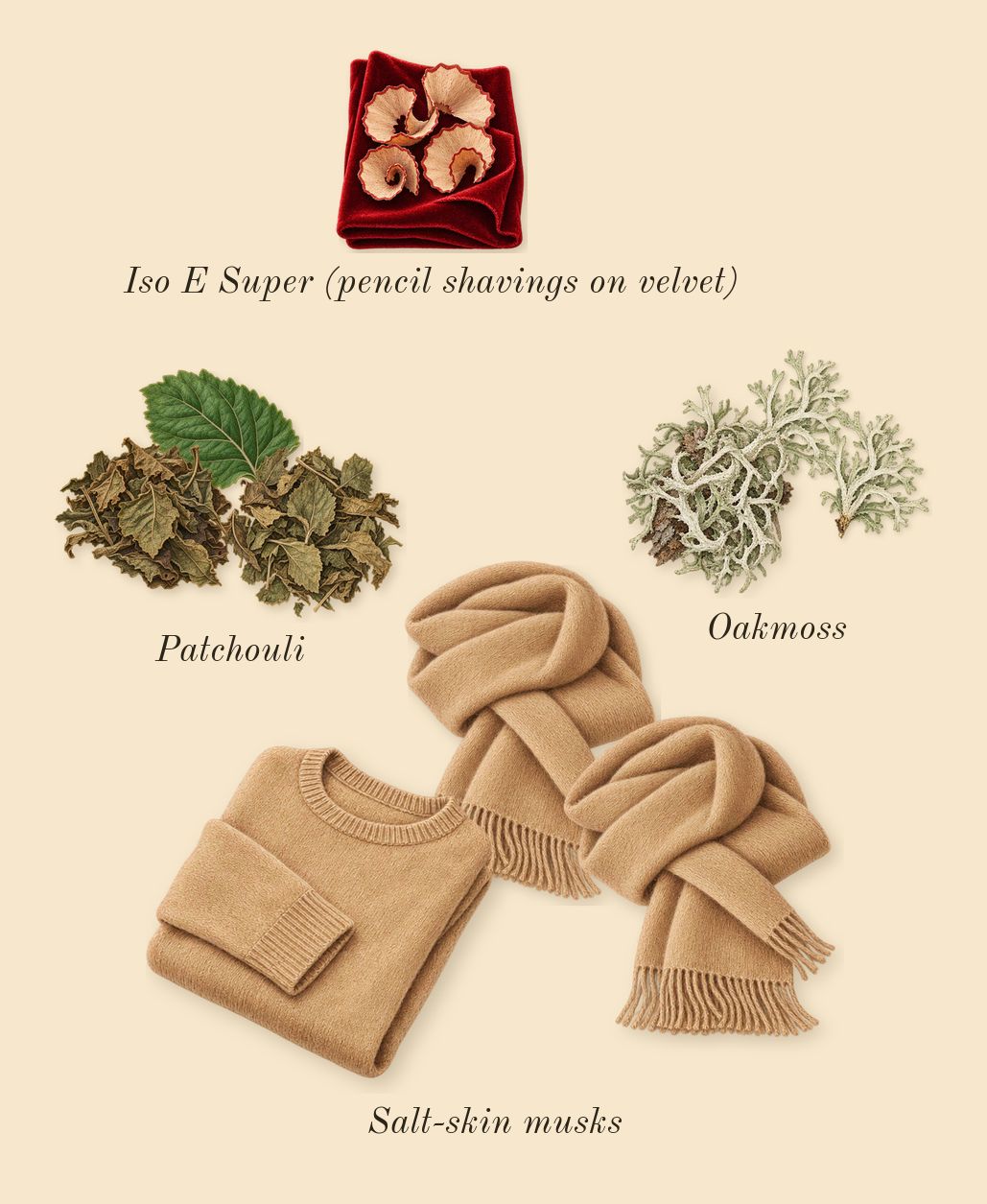 Taormina Orange, dry-down: Patchouli, Oakmoss, Salt-skin musks, Iso E Super (pencil shavings on velvet)
