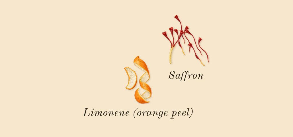 Tonka Misfah, top notes: Saffron, Limonene (orange peel)