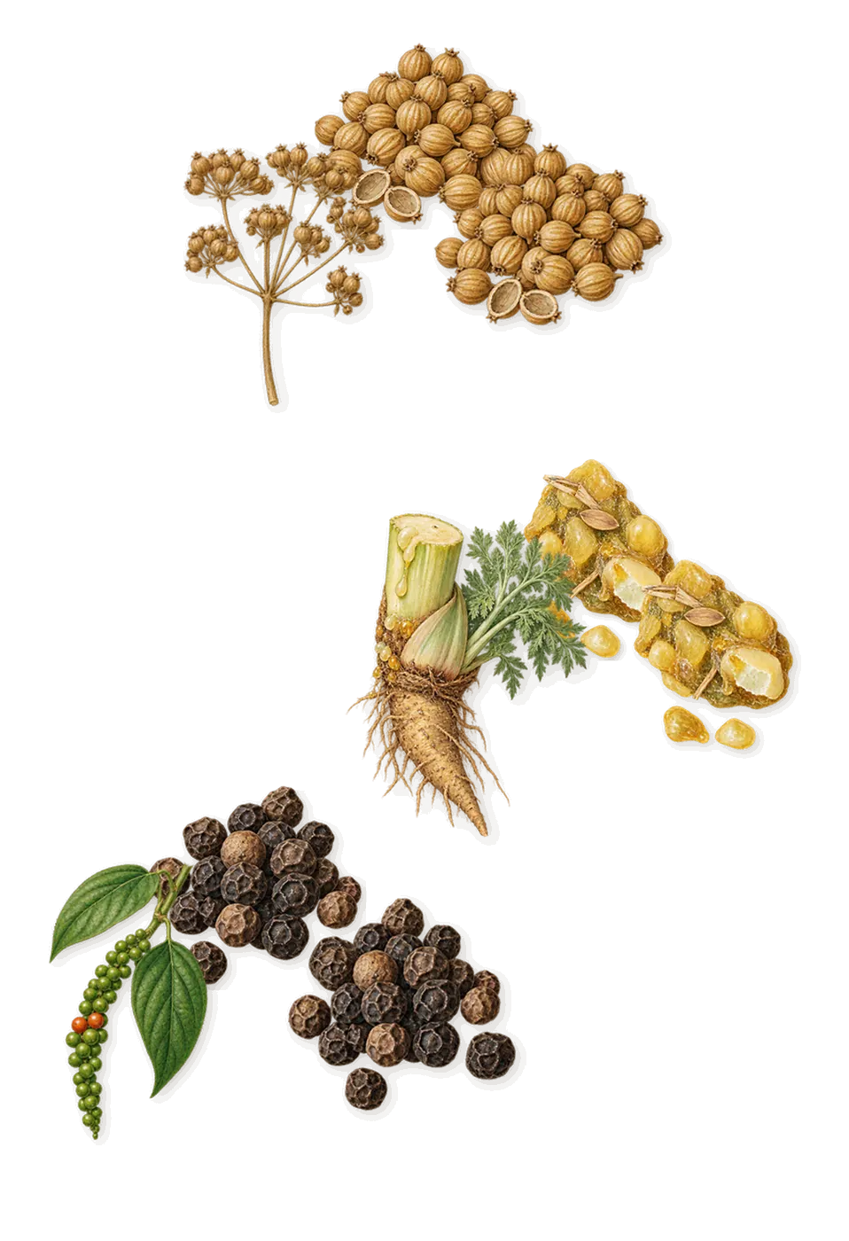 Sala, when you spray it: Galbanum, Coriander, Black pepper