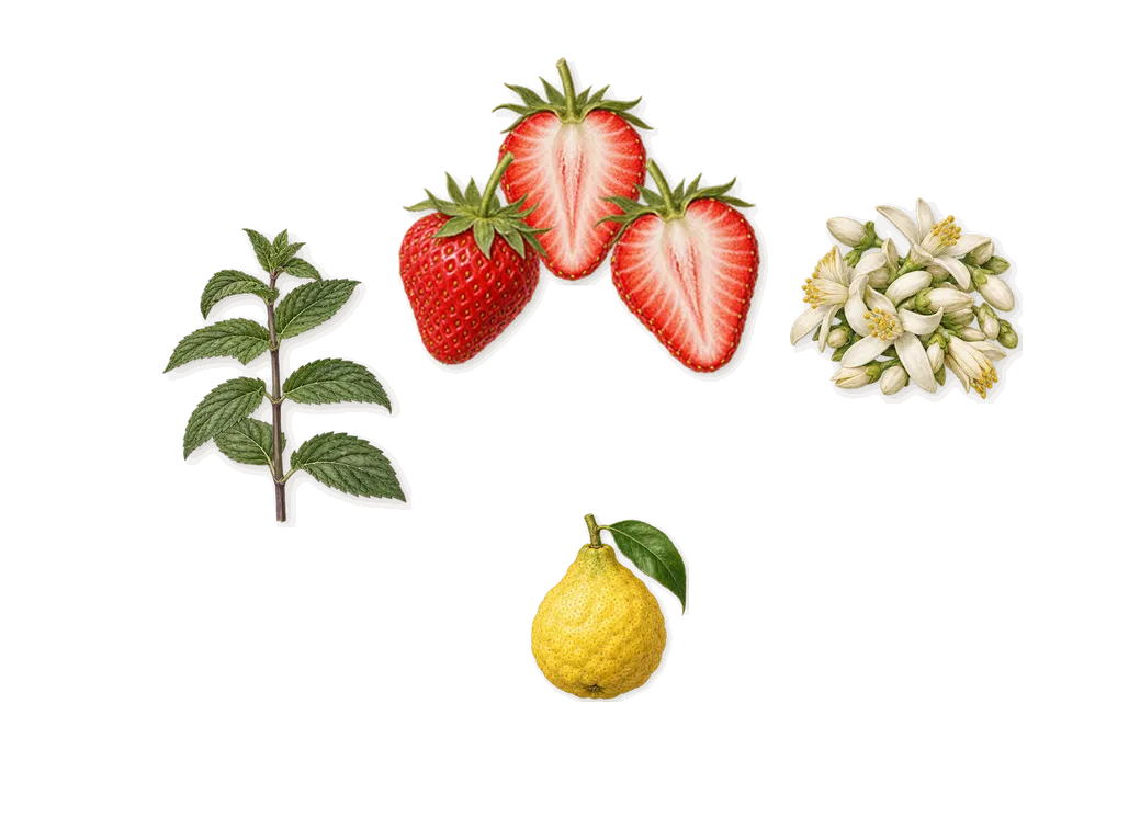 Donna Born in Roma Ruby, when you spray it: Strawberry, Bergamot, Bitter orange, Carvone (spearmint)