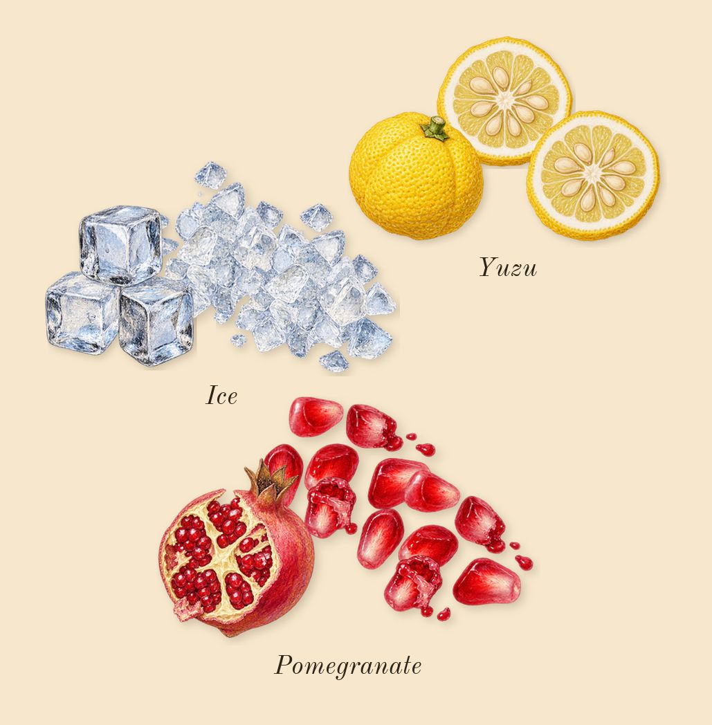 Bright Crystal, top notes: Yuzu, Ice, Pomegranate